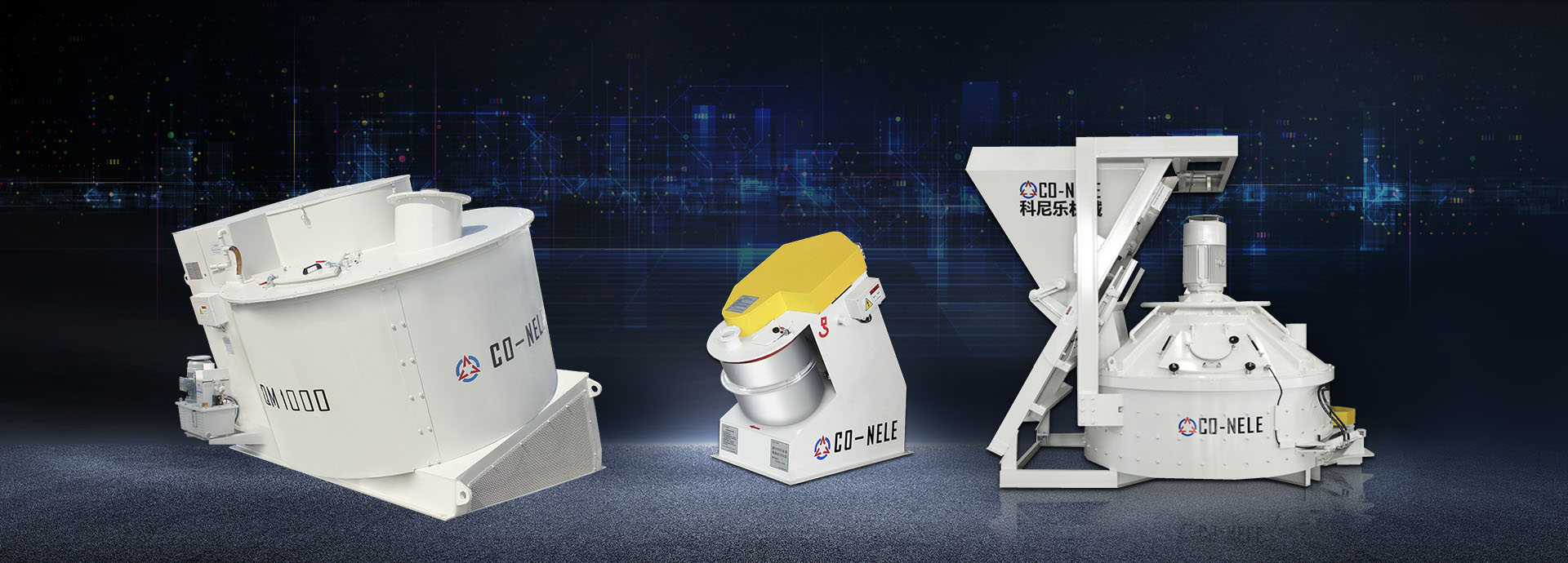 Misturador de concreto planetário Conele e misturador intensivo